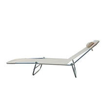 Outsunny Lettino reclinabile Sdraio Sedia da Giardino/Spiaggia/Piscina Crema Pieghevole