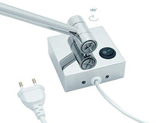 Libaro LUCERA - Specchio cosmetico a LED, quadrato, ingrandimento 5x, montaggio a parete, in ottone inossidabile, cavo bianco