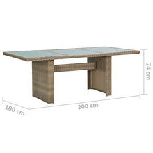 Qnotici Tavolo da Pranzo da Giardino Tavolo da Campeggio Tavolo da Buffet Tavolo da Festa tavolino da Giardino 200x100x74 cm Vetro e polyrattan Marrone e Trasparente