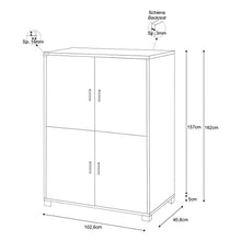 Sarmog Armadio Finitura Rovere Rustico - Mobile 4 Ante A734RRRRK