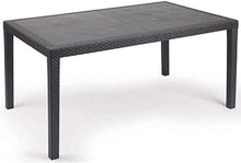 Tomaino Tavolo da Giardino allungabile in plastica Rattan 140/220 x 90 x 72h cm (Antracite)