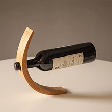 GOUO@ Supporto per Singola portabottiglie Vino, Auto Equilibrio Design, Magica Portabottiglie, Forma Semplice e Creativo, con Diametro di 3.3Mm Hole, bambù Naturale