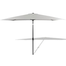 GOTOTOP Ombrellone da Giardino 3x2 Ombrellone Rettangolare,Parasole con Palo Inclinabile,Base Non Inclusa,Baldacchino in Poliestere,per Terrazzo Giardino Esterno,Bianco,200 x 300 cm