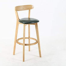QinWenYan Sgabelli da Bar Solid Bar in Legno Sgabello Sedia Schienale Semplice Nordic Casa Sgabello retrò in Legno Sedia da Bar (Color : Green, Size : 92x40x40cm)