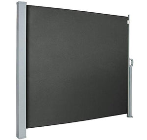uyoyous Tenda paravento laterale 160 x 300 cm TÜV, testato contro i raggi UV, antistrappo, frangivista laterale, per balcone, terrazza, tenda estensibile grigio scuro