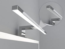 DOMTECH - Specchio a parete da bagno con ripiani e illuminazione LED, colore bianco