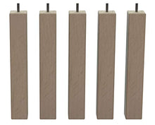 MEGALUXFRANCE - Set di 5 piedi per letto, mobili, divani, quadrati in legno massiccio di faggio, 46 x 46 x 300 mm