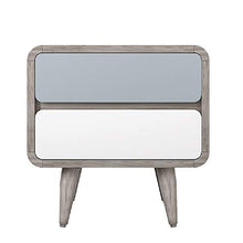 Comodino HAIZHEN retrò a 2 cassetti con Gambe in Legno massello, tavolino Contenitore for Camera da Letto, 46,4 * 35 * 46.4 cm