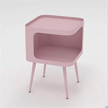 Comodino,Tavolino Laterale Tavolino Frontale, Comodino da Camera da Letto, Tavolo Finale Completamente Assemblato, Squarettabile con Vano Portaoggetti Aperto Ha 4 Gambe (Color : Pink)