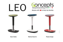 Concepts by Braida Sgabello Leo Girevole Made in Italy. Oscillante con Seduta Attiva Ergonomica, Regolabile in altezza da 53cm a 76cm. Colore Rosso-Grigio
