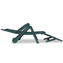 KJGHJ - Sdraio da giardino con poggiapiedi in plastica, pieghevole, con 2 ruote, colore: Verde