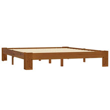 BIGTO - Struttura letto in legno di pino massello, per camera da letto, colore: marrone, 160 x 200 cm