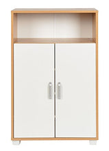 ts-ideen Armadietto Mobiletto Comó 94x60 cm stile moderno con doppia anta e vano aperto. Color rovere e bianco