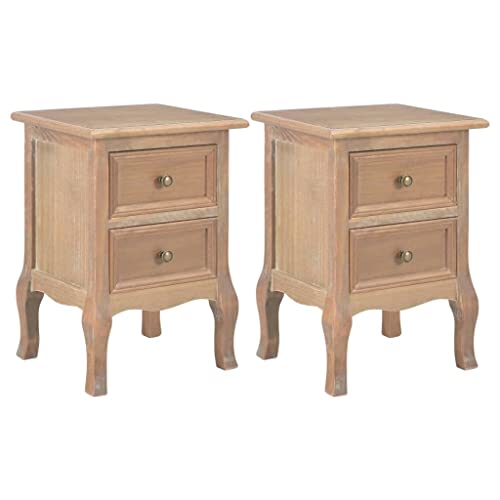 vidaXL 2X Legno Massello Pino/Pioppo Comodini MDF Tavolo Mobile Arredo Camera