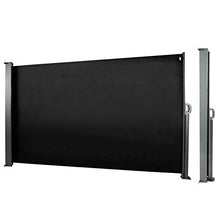 CCLIFE Tende da Sole Laterale Retrattile paravento Laterale frangivento, Tenda Laterale avvolgibile con la Protezione antiappannamenta, Anti-UV, Colore:Nero, Dimensione:180x300cm