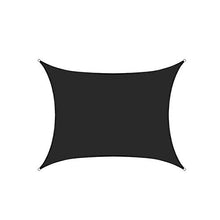 CH-GTJ Tenda A Vela, Tenda Parasole Esterno Rettangolare, Telo da Sole in HDPE, Anti-Raggi UV, Parasole per Esterni, Giardino, Cortile,Nero,3X4m