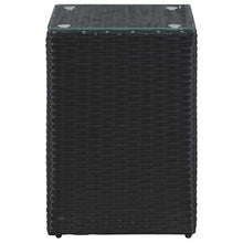 vidaXL Tavolini Laterale 3 pz con Piano in Vetro Neri in Polyrattan
