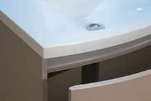 OrionShop Mobile Bagno Sospeso NILA da 85cm Tortora Opaco con Lavabo Specchio e Lampada LED Inclusi