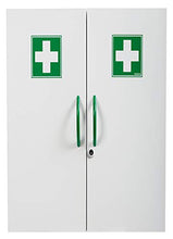 Armadietto per farmacia bianca 2 ante chiusura magnetica e serratura a chiave L52 x H54 x P20 cm