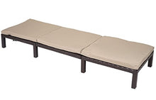 Lettino da esterno polyrattan HWC-A51 regolabile Basic marrone cuscino beige