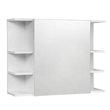 EUGAD Armadietto a Specchio da Bagno Mobiletto Pensile a Parete con 8 Mensole 80x20x60cm Bianco 0134WY