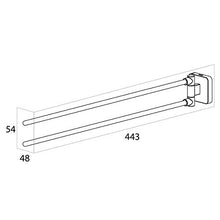 Tiger Onu Portasciugamani a 2 Bracci, Acciaio Inox, Cromato, 4,8 x 5,4 x 44,3 cm