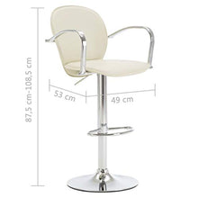 FAMIROSA Sgabelli da Bar con Braccioli 2 pz Crema in Similpelle