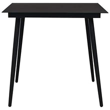 Qnotici Tavolo da Pranzo da Giardino con Struttura in Acciaio Verniciato a Polvere, Tavolo da Pranzo Pratico in Stile Moderno per Interni ed Esterni 80 x 80 x 74 cm-Nero