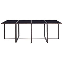 OUSEE Set da Pranzo da Giardino 13 pz con Cuscini Polyrattan Marrone