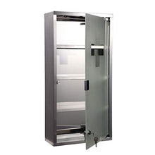 Armadio per medicinali in acciaio inox con serratura e 2 chiavi Tip-on automatico (4 scomparti argentati, 60 x 30 x 12 cm)