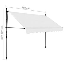 UnfadeMemory Tenda da Sole Resistente all'Acqua, allo Sporco Retrattile Manuale con LED 300 cm Crema