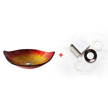ZXZV Lavabo in Vetro Lavabo Bagno Personalizzato Arte sopra Il lavabo Lavabo da appoggio Lavabo con Drago d'Acqua e Accessori (Color : Red1, Size : 58.5X37.5CM)
