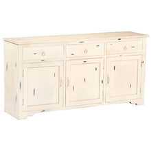 vidaXL Credenza Massiccia con 3 Vani Chiusi 3 Cassetti Stile Anticato Resistente Robusta Buffet Madia Mobile da Cucina Bianca Legno Massello di Mango