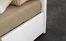 SARDAMATERASSI-Letto matrimoniale con box contenitore elegante e moderno in similpelle bianco comodo e pratico facile da pulire(materasso non incluso)