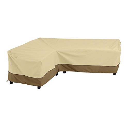 Copertura per mobili da giardino per esterni e mobili da giardino a forma di L, impermeabile 210D, tessuto Oxford per mobili da esterno (colore della foto, dimensioni: 104/210,8x81,3x78,7 cm)