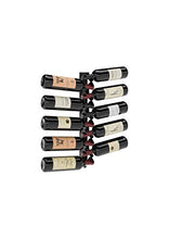 Class 10: Portabottiglie da vino in acciaio nero opaco, da appendere a parete, made in Italy; portabottiglie con stoccaggio per 10 bottiglie, compreso di viti e fischer per il montaggio.