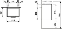 Laufen Base Mobiletto Vanity, sportello Destro, per lavabo 815961, colorazione: Olmo Luce - H4021121102621