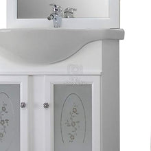 Shop Chic Arredo bagno bianco stile contemporaneo con lavabo 65 cm e specchio liberty
