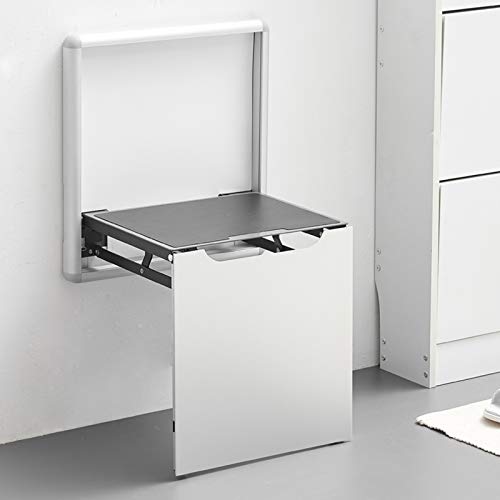 KKYY Sgabello Pieghevole a Parete, Lega di Alluminio Sedile for Doccia Sgabello for Scarpe Bagno Antiscivolo Regolabile in Altezza Elevata capacità Portante Muto Rallenta Porta Casa di Cura
