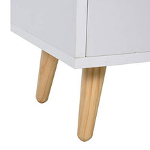 HOMCOM Comodino Salvaspazio dal Design Moderno in Legno Bianco con 2 Cassetti e Piedini in Legno di Pino 33 x 28 x 42cm