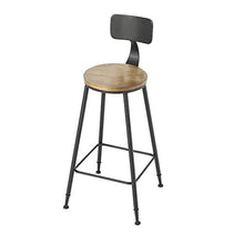 LLT Pratico sgabello Sgabelli Sgabello Alto Bar Chair Bar Cucina Colazione pranzo struttura della sedia Black Metal in massello tondo schienale del sedile di sicurezza,65CM,65CM