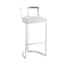 Sgabello da bar, sgabello alto, in metallo, stile creativo, per colazione, cucina, bar, bar, caffetteria, bianco argento, un pezzo/due pezzi, adatto per salotti, bar, caffetterie