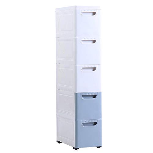 SuDeLLong Cassettiere in plastica per Abbigliamento Alto Bagno Gabinetto Bagno Armadio Magazzino Rack Cassettiera da Pavimento (Color : Blue, Size : 20X40X99cm)
