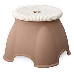 Mobili per la casa e Giardino Home Sgabello/Sgabello da Bar per Bambini/Sgabelli per fasciatoio/Sgabello Antiscivolo in plastica Antiscivolo/Pouf da casa Ottomani da Cucina (Colore : Cachi)