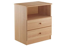 Erst-Holz Solido alto comodino in Faggio massello con 2 cassetti e ripiano aperto 90.20-K35