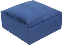 CLP Pouf Cuscino da Terra Nantes in Velluto O Stoffa I Puff Poggiapiedi Design Rettangolare con Piedini I Altezza 30 CM, Colore:Blu, Materiale:Velluto
