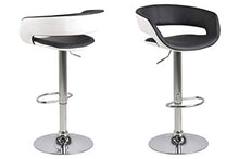 AC Design Furniture Sgabello in finta pelle, con poggiapiedi, 2 pezzi, Bianco, finta pelle
