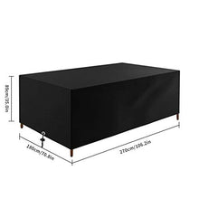 Copritavolo da giardino, impermeabile, per mobili da giardino, 213 x 132 x 74 cm, copertura antivento per tavolo da giardino, in tessuto Oxford resistente 210D, 270 x 180 x 89 cm
