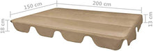 EBTOOLS Tetto di Ricambio,Copertura di Ricambio Universale per Dondolo a 3 posti,Tetto del Dondolo da Giardino Ricambio Ricambi tettuccio Tetto Dondolo Copertura, 226 x 186 cm, Taupe