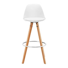 Fromm & Starck Sgabello Alto Con Schienale Da Bar Cucina Design Moderno STAR_SEAT_01 (Set da 2, Gambe in legno, Bianco)